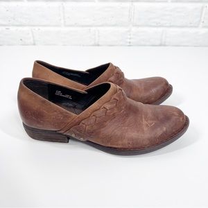 BORN Ensley Leather Western Bootie with Braided Detail